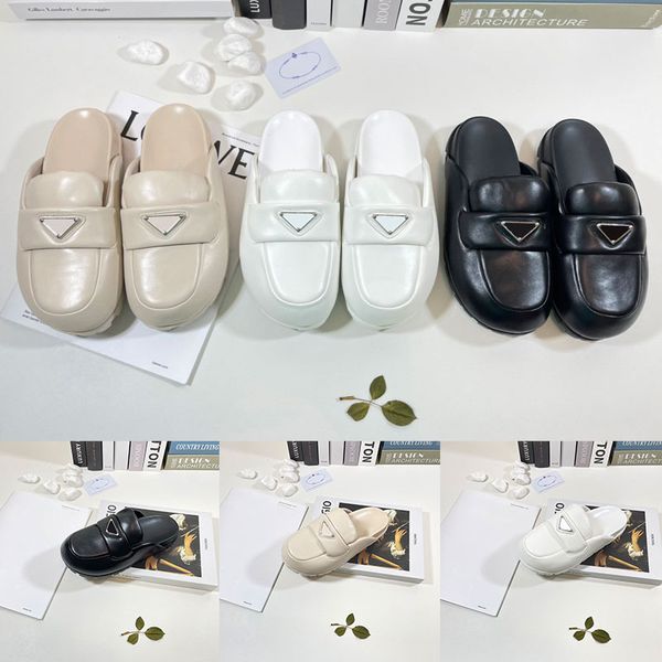 women mules prad soft lining leather sandals slippers mule slides triangle desert yellow womens scuffs indoors outdoor fashions size 35-40, Black
women mules prad soft lining leather sandals slippers mule slides triangle desert yellow womens scuffs indoors outdoor fashions size 35-40, Black