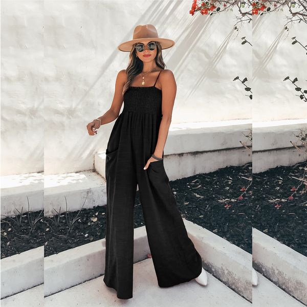 women's jumpsuits rompers summer women sleeveless elastic rompers loose jumpsuit o neck casual backless overalls trousers wide leg pant, Black;white
women's jumpsuits rompers summer women sleeveless elastic rompers loose jumpsuit o neck casual backless overalls trousers wide leg pant, Black;white