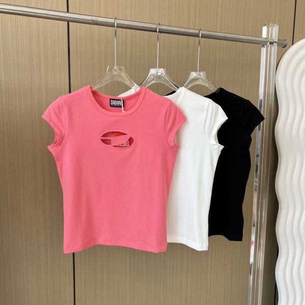 women's t-shirt designer crop 2023ss new summer lettering embroidery slim stretch show thin round neck diesel short-sleeved t-shirt, White
women's t-shirt designer crop 2023ss new summer lettering embroidery slim stretch show thin round neck diesel short-sleeved t-shirt, White
