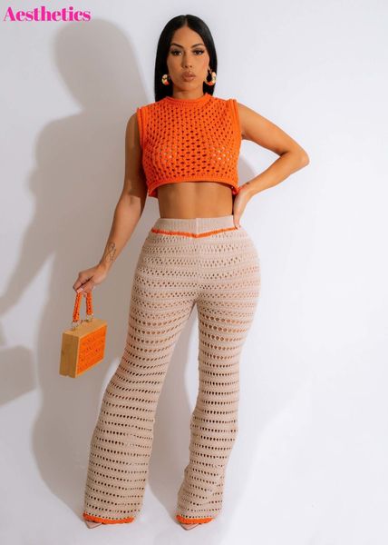 women's two piece pants women jogging knitted beach set hollow out round neck tank and wide leg pants 2 piece sets womens outfits summe, White
women's two piece pants women jogging knitted beach set hollow out round neck tank and wide leg pants 2 piece sets womens outfits summe, White