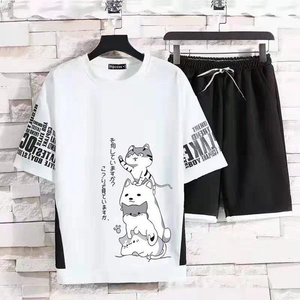men's tracksuits japan fashion sets cartoon short sleeve t shirtshorts 2 piece casual summer clothing streetwear tracksuit 230426, Gray
men's tracksuits japan fashion sets cartoon short sleeve t shirtshorts 2 piece casual summer clothing streetwear tracksuit 230426, Gray