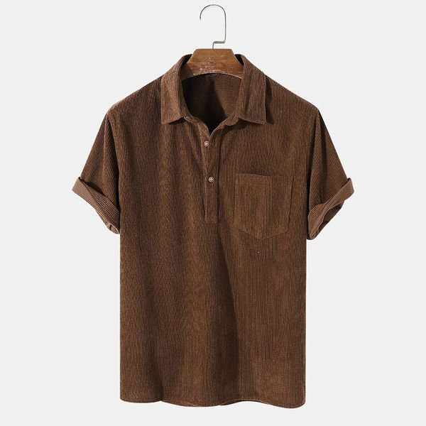 men's casual shirts fashion brown corduroy shirts for men camisa masculina mens short sleeve button up shirt 230425, White;black
men's casual shirts fashion brown corduroy shirts for men camisa masculina mens short sleeve button up shirt 230425, White;black