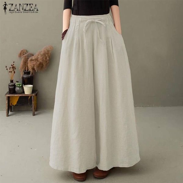 capris zanzea autumn loose cotton linen trousers vintage women wide leg pants casual high waist streetwear stylish pantalon, Black;white
capris zanzea autumn loose cotton linen trousers vintage women wide leg pants casual high waist streetwear stylish pantalon, Black;white