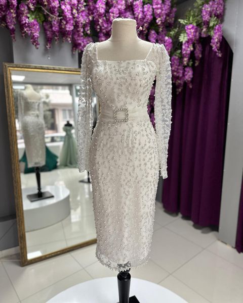 elegant ivory mother of the bride dresses long sleeve beaded tea length prom gown evening vestidos formal dress, Black;red
elegant ivory mother of the bride dresses long sleeve beaded tea length prom gown evening vestidos formal dress, Black;red