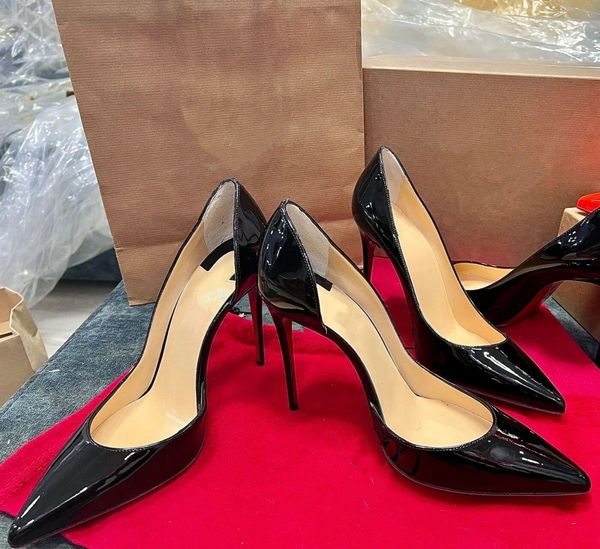 red brand high heel shoes designer women pointed shoes nude black patent leather 8cm 10cm 12cm thin heels shallow women's pumps with du
red brand high heel shoes designer women pointed shoes nude black patent leather 8cm 10cm 12cm thin heels shallow women's pumps with du