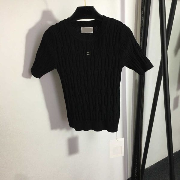 23ss womens knits womens designer clothing logo pit striped short-sleeved knitwear womens clothes, White
23ss womens knits womens designer clothing logo pit striped short-sleeved knitwear womens clothes, White