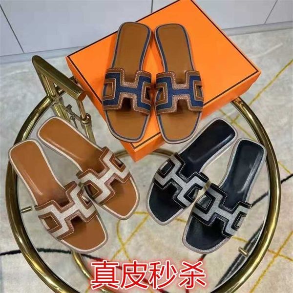 slippers oran h slides sandals womens summer new flat bottom color matching casual leather h beach sandals, Black
slippers oran h slides sandals womens summer new flat bottom color matching casual leather h beach sandals, Black