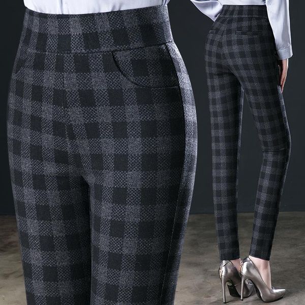 capris highwaisted plaid pants women spring and autumn high elastic oversized size mother small pants casual leggings pants, Black;white
capris highwaisted plaid pants women spring and autumn high elastic oversized size mother small pants casual leggings pants, Black;white