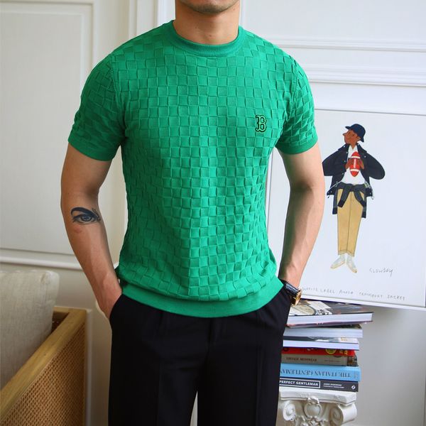 men's t-shirts fashion men's round neck embroidered short sleeve t-shirt summer plaid knitted slim tee shirts streetwear homme 4x, White;black
men's t-shirts fashion men's round neck embroidered short sleeve t-shirt summer plaid knitted slim tee shirts streetwear homme 4x, White;black