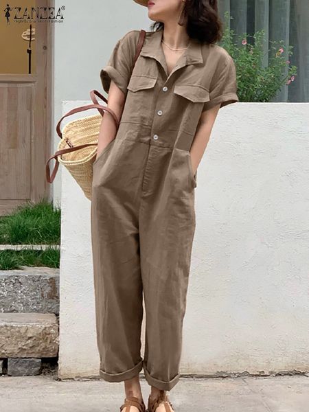 women's jumpsuits rompers zanzea women summer short sleeved dungarees lapel solid color jumpsuit female stylish causal elegant rompers, Black;white
women's jumpsuits rompers zanzea women summer short sleeved dungarees lapel solid color jumpsuit female stylish causal elegant rompers, Black;white