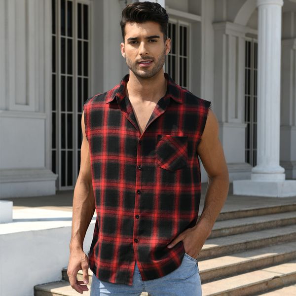 men' tank men' summer fashion casual plaid print sleeveless t shirt vest buckle sanding korean style mens tank beach vest 2304, White;black
men' tank men' summer fashion casual plaid print sleeveless t shirt vest buckle sanding korean style mens tank beach vest 2304, White;black