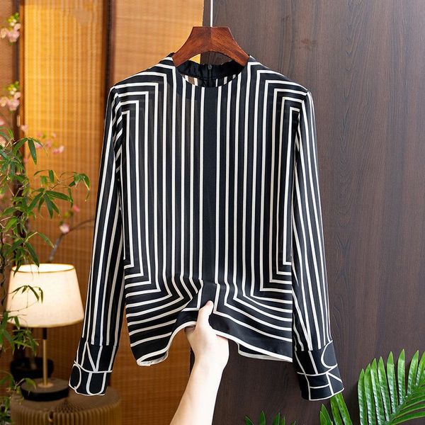 women's blouses shirts striped shirt women blouse long sleeves casual fashion o-neck summer chiffon zipper houthion 230426, White
women's blouses shirts striped shirt women blouse long sleeves casual fashion o-neck summer chiffon zipper houthion 230426, White
