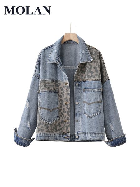 women's jackets molan leopard woman denim jacket vintage autumn coat long sleeve singal breasted casual jean outwear female chic 230426, Black;brown
women's jackets molan leopard woman denim jacket vintage autumn coat long sleeve singal breasted casual jean outwear female chic 230426, Black;brown