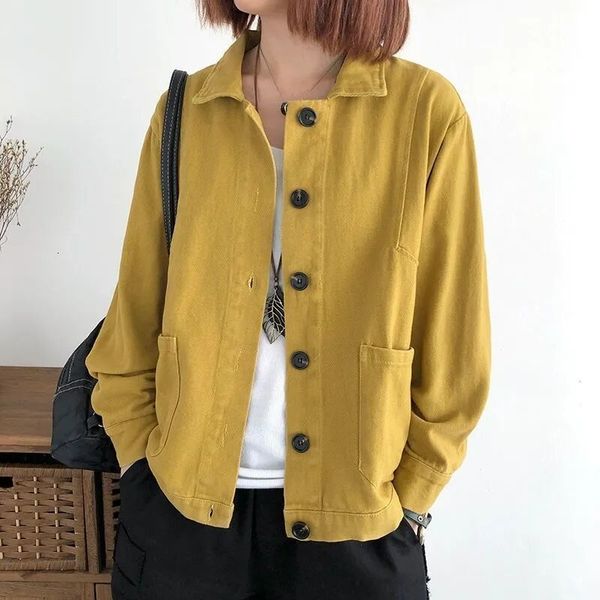 women's jackets cotton long-sleeved short jacket spring and autumn literary solid color korean version of loose age reduction cardigan, Black;brown
women's jackets cotton long-sleeved short jacket spring and autumn literary solid color korean version of loose age reduction cardigan, Black;brown