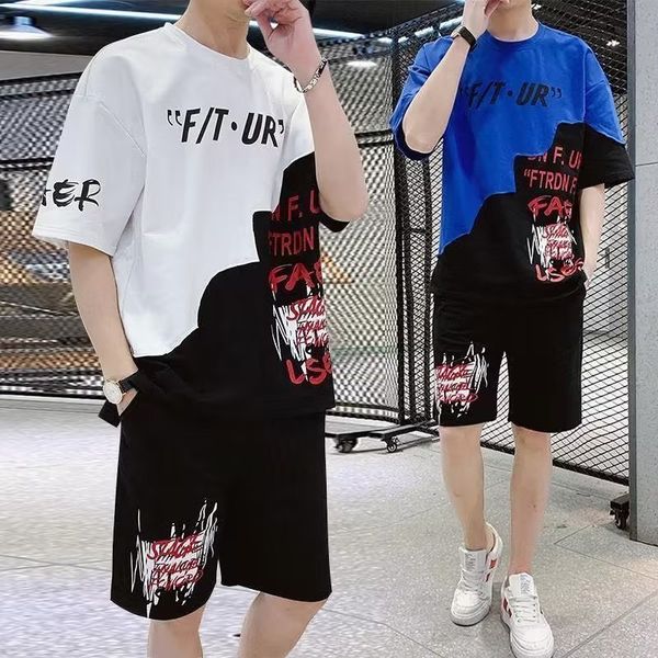 men's tracksuits summer sets korean fashion two piece tracksuit trend clothing joggers print t shirtshorts outfit 230426, Gray
men's tracksuits summer sets korean fashion two piece tracksuit trend clothing joggers print t shirtshorts outfit 230426, Gray