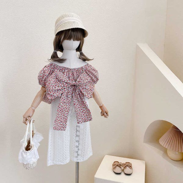 clothing sets girls' clothes suit 2021 summer new floral bow blouse+lace wide-leg pants fashion suit baby kids children's clot aa2, White
clothing sets girls' clothes suit 2021 summer new floral bow blouse+lace wide-leg pants fashion suit baby kids children's clot aa2, White