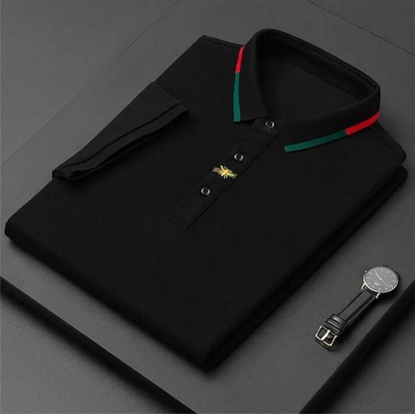 men's polo shirt luxury print golf polos stand collar t shirt slim fit breathable solid color short sleeve business wear polo, White;black
men's polo shirt luxury print golf polos stand collar t shirt slim fit breathable solid color short sleeve business wear polo, White;black