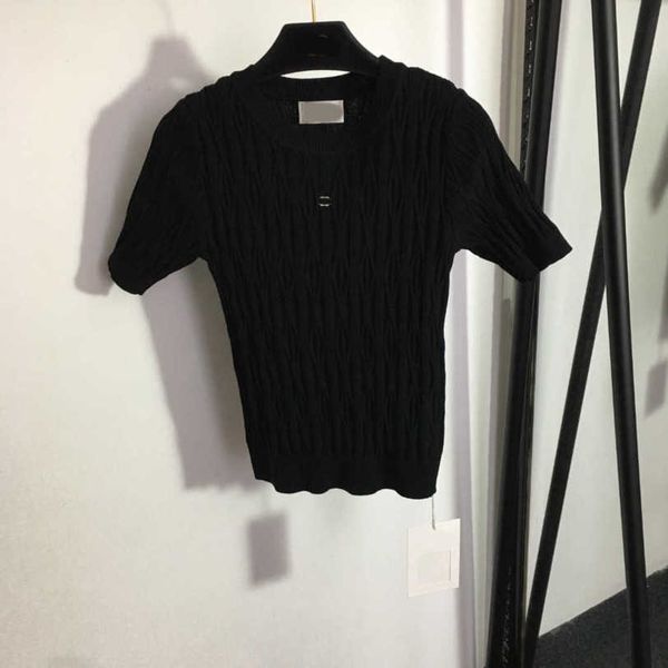 23ss womens knits womens designer clothing logo pit striped short-sleeved knitwear womens clothes a1, White
23ss womens knits womens designer clothing logo pit striped short-sleeved knitwear womens clothes a1, White