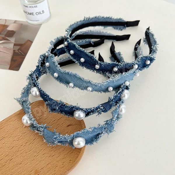 fashion hairband for women denim cloth headband pearls turban spring narrow side turban hair accessories, Slivery;white
fashion hairband for women denim cloth headband pearls turban spring narrow side turban hair accessories, Slivery;white