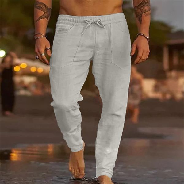 men's pants men spring and summer pant casual all solid color painting cotton linen loose trouser fashion beach pockets pant 230426, Black
men's pants men spring and summer pant casual all solid color painting cotton linen loose trouser fashion beach pockets pant 230426, Black