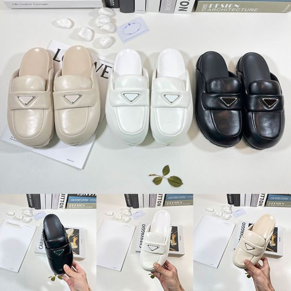 women mules prad soft lining leather sandals slippers mule slides triangle womens lady scuffs indoors outdoor fashions, Black
women mules prad soft lining leather sandals slippers mule slides triangle womens lady scuffs indoors outdoor fashions, Black