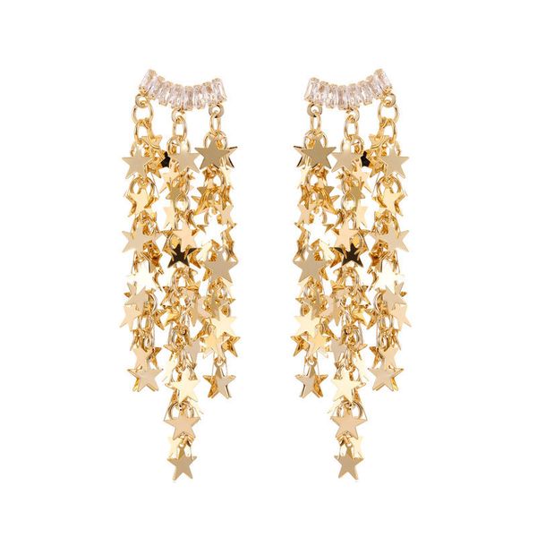 designer star tassel charm earrings bling metal earrings for women punk personality staterment long tassel stud ear rings female ear jewellr, Golden
designer star tassel charm earrings bling metal earrings for women punk personality staterment long tassel stud ear rings female ear jewellr, Golden