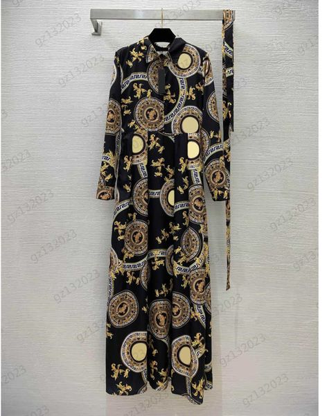 designer dresses medusa portrait print vintage style long sleeve lapel dress half buckle the front flap corset waist slimming large hemline, Black;gray
designer dresses medusa portrait print vintage style long sleeve lapel dress half buckle the front flap corset waist slimming large hemline, Black;gray