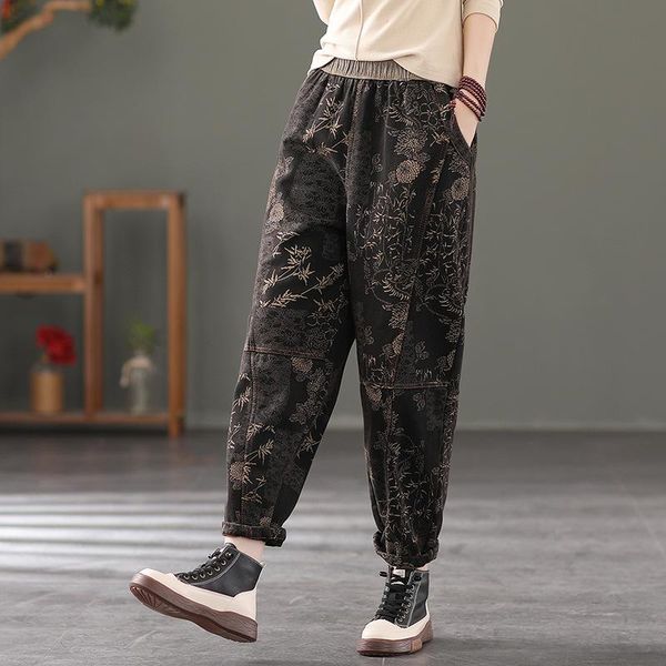 jeans qpfjqd ladies vintage print plus velvet padded harem jeans elastic waist warm pants 2022 winter women loose trousers patchwork, Blue
jeans qpfjqd ladies vintage print plus velvet padded harem jeans elastic waist warm pants 2022 winter women loose trousers patchwork, Blue