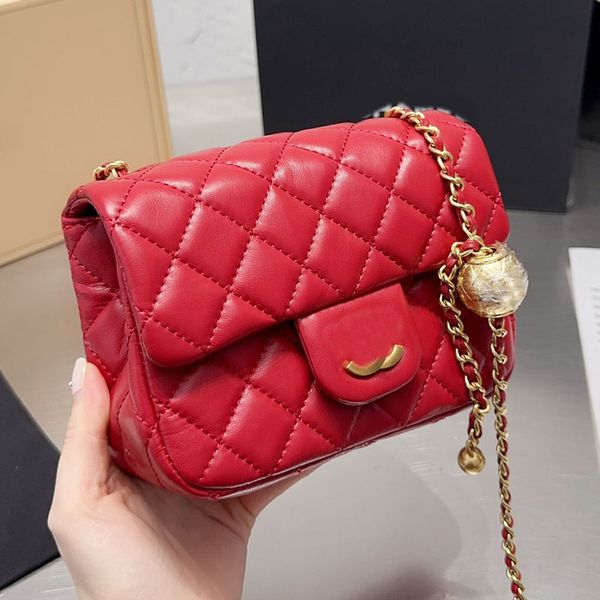 women designer lambskin leather mini classic flap bag crush pearl gold ball metal hardware crossbody shoulder handbag matelasse chain luxury
women designer lambskin leather mini classic flap bag crush pearl gold ball metal hardware crossbody shoulder handbag matelasse chain luxury