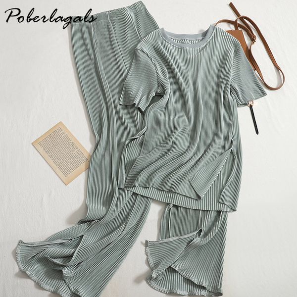 women's two piece pants twopiece set casual suit female summer temperament o neck tshirt high waist slit wide leg 230426, White
women's two piece pants twopiece set casual suit female summer temperament o neck tshirt high waist slit wide leg 230426, White