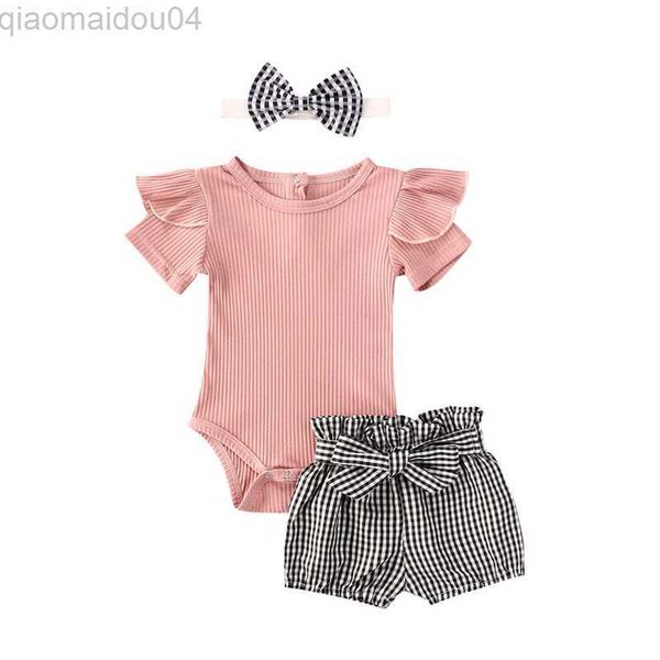 clothing sets 2020 summer 3pcs infant girl outfits set short sleeve ruffle cotton knitted romper+plaid shorts+bow headband clothes sets aa23, White
clothing sets 2020 summer 3pcs infant girl outfits set short sleeve ruffle cotton knitted romper+plaid shorts+bow headband clothes sets aa23, White