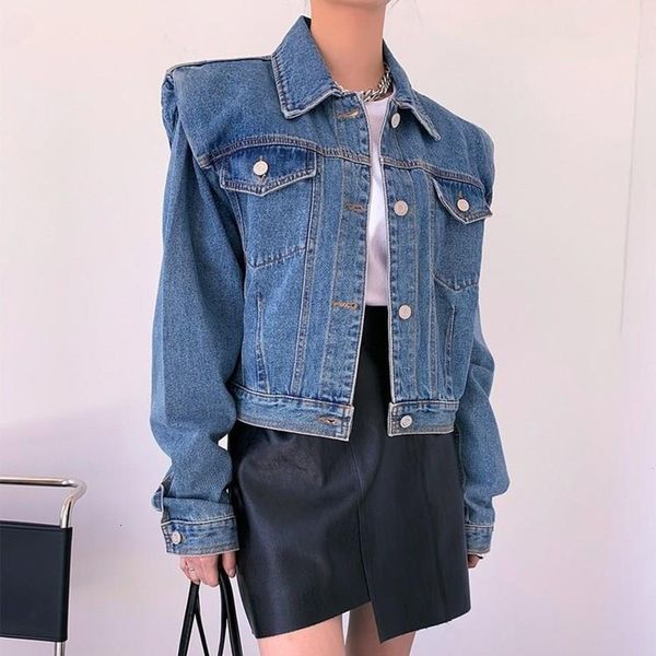 women's jackets fashion long sleeve denim jacket for women blue pocket single-breasted crop woman loose turn down collar jean coats 23, Black;brown
women's jackets fashion long sleeve denim jacket for women blue pocket single-breasted crop woman loose turn down collar jean coats 23, Black;brown