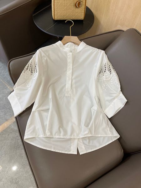 women's blouses & shirts 2023 australian designer designed hollowed out embroidered short sleeved cotton shirt, White
women's blouses & shirts 2023 australian designer designed hollowed out embroidered short sleeved cotton shirt, White