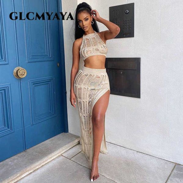 two piece dress glcmyaya fashion women beach style high side slit halter neck perspective long dress suit 2023 sleeveless backless 2 piece s, White
two piece dress glcmyaya fashion women beach style high side slit halter neck perspective long dress suit 2023 sleeveless backless 2 piece s, White