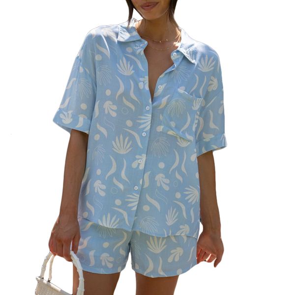 women's tracksuit summer 2pcs casual outfits plant flower print turndown collar short sleeve shirts and elastic waist shorts set beachw, Gray
women's tracksuit summer 2pcs casual outfits plant flower print turndown collar short sleeve shirts and elastic waist shorts set beachw, Gray