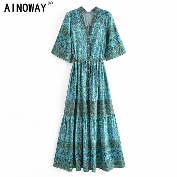 dresses vintage chic women floral print bat sleeve beach bohemian happie dresses ladies button v neck tassel summer boho maxi dress, Black;gray
dresses vintage chic women floral print bat sleeve beach bohemian happie dresses ladies button v neck tassel summer boho maxi dress, Black;gray