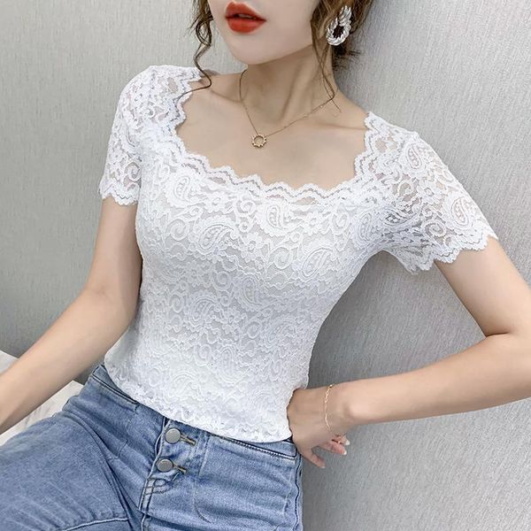 women's blouses shirts blouse women lace short-sleeved summer square collar cutout blusas ropa de mujer 230426, White
women's blouses shirts blouse women lace short-sleeved summer square collar cutout blusas ropa de mujer 230426, White