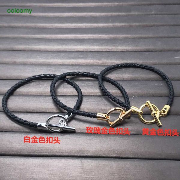 hemres designer bracelet fashion high edition new product 925 silver h-shaped pig nose leather rope bracelet enamel couple network red bqw2, Black
hemres designer bracelet fashion high edition new product 925 silver h-shaped pig nose leather rope bracelet enamel couple network red bqw2, Black