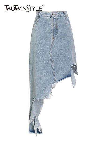 dresses twotwinstyle streetwear denim patchwork tassel skirt for women high waist asymmetrical skirts female fashion new clothing 2022, White;black
dresses twotwinstyle streetwear denim patchwork tassel skirt for women high waist asymmetrical skirts female fashion new clothing 2022, White;black