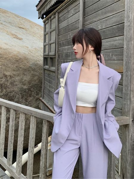 women's suits blazers two piece sets womens outifits women purple blazer suit long sleeve jacket female business casual trousers pantsu, White;black
women's suits blazers two piece sets womens outifits women purple blazer suit long sleeve jacket female business casual trousers pantsu, White;black