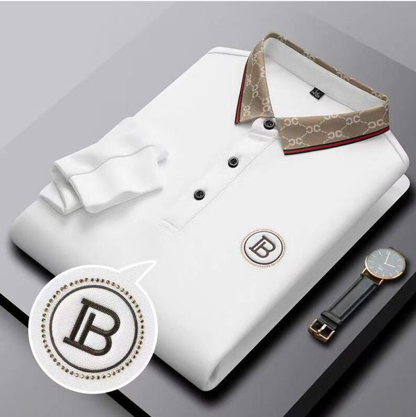 men's polos shirt 100% cotton brand designer embroidery long sleeved shirt solid color lapel business casual tees, White;black
men's polos shirt 100% cotton brand designer embroidery long sleeved shirt solid color lapel business casual tees, White;black