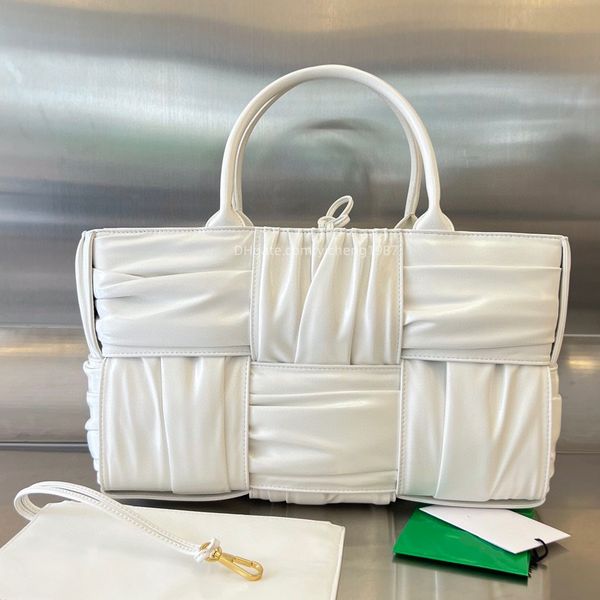 10a bv's medium 30cm arco tote bag pleated woven cowhide shopping bag designers fahion single women real leather handbag white color in, Black;red
10a bv's medium 30cm arco tote bag pleated woven cowhide shopping bag designers fahion single women real leather handbag white color in, Black;red
