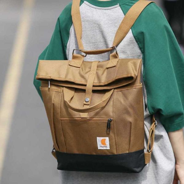 trendy roll mouth backpack street trend cover computer bag outdoor 230420