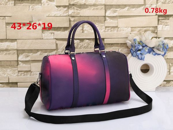 

45cm classic designer duffle bag for man woman Suitcases the tote bag Large capacity sports Black grid pu luggage handbags Polochon men women Luxury travel bags, With logos