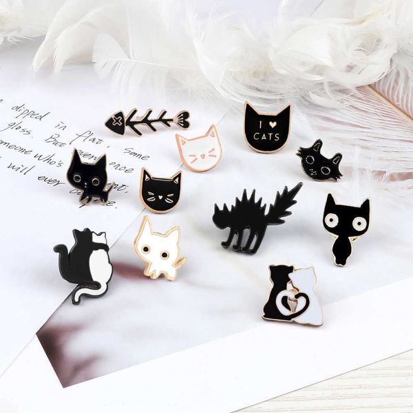 pins brooches cartoon creative black white cat enamel pins cute mew badges shirt lapel brooches funny fried haired kitty fish bone jewelry w, Gray
pins brooches cartoon creative black white cat enamel pins cute mew badges shirt lapel brooches funny fried haired kitty fish bone jewelry w, Gray