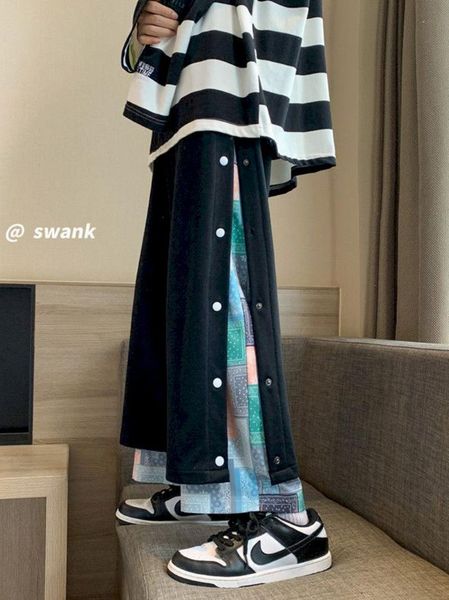 pants foufurieux casual pant men wide leg pants patchwork trousers boys loose vintage streetwear male clothing 2022 spring summer goth, Black
pants foufurieux casual pant men wide leg pants patchwork trousers boys loose vintage streetwear male clothing 2022 spring summer goth, Black