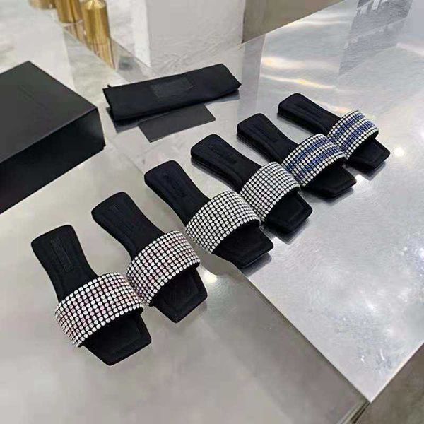 slides slipper wang king flats designer sandal dawang rhinestone flat slippers summer new square head flat bottom one slippers women wear on, Black
slides slipper wang king flats designer sandal dawang rhinestone flat slippers summer new square head flat bottom one slippers women wear on, Black