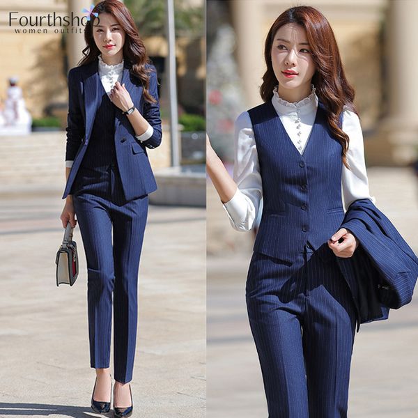 women's suits blazers elegant 3 pieces set women striped formal pant suits for office lady business work uniform jacket waistcoat trous, White;black
women's suits blazers elegant 3 pieces set women striped formal pant suits for office lady business work uniform jacket waistcoat trous, White;black