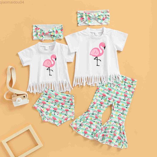clothing sets sister matching clothing outfits flamingo print short sleeve tassel t-shirt + long flare pants/shorts + headband set aa230426, White
clothing sets sister matching clothing outfits flamingo print short sleeve tassel t-shirt + long flare pants/shorts + headband set aa230426, White