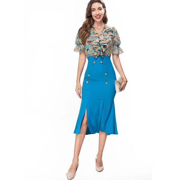 women's runway dresses v neck short sleeves florap printed patchwork elegant fashion pencil vestidos, Black
women's runway dresses v neck short sleeves florap printed patchwork elegant fashion pencil vestidos, Black